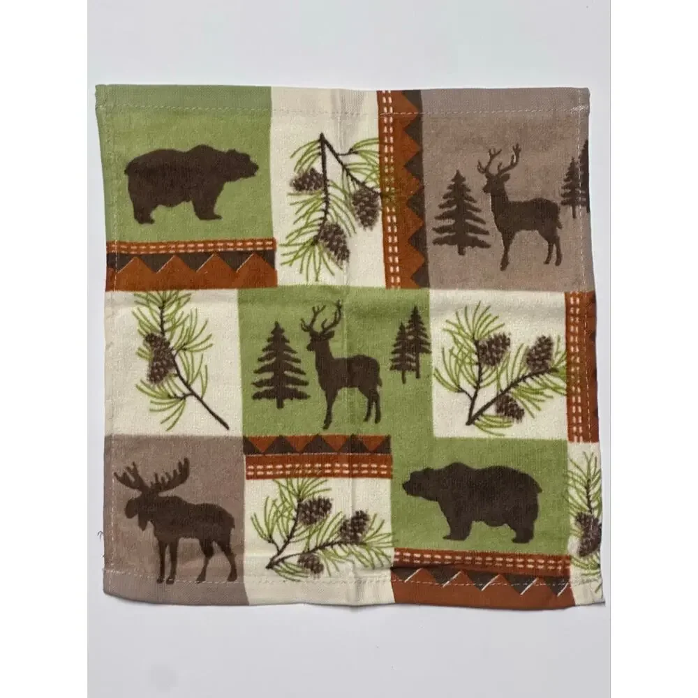 NEW The Big One Lodge Bear Deer Moose 10 Pc Dish Cloth Set Rustic Cabin Rustic